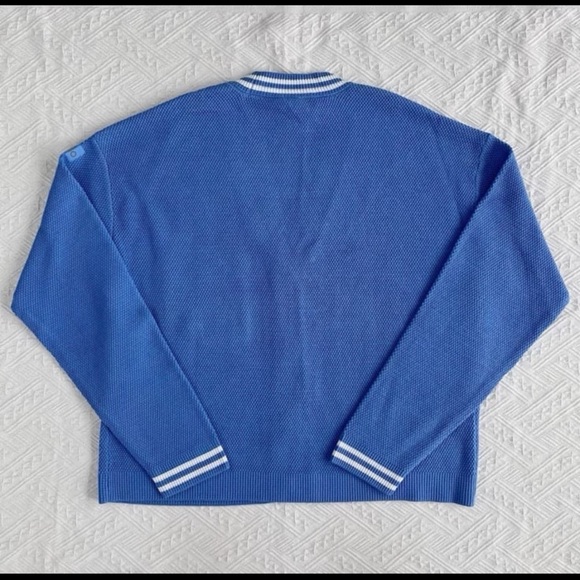 alo tennis club sweater knit cardigan Crystal Clear Blue size XS